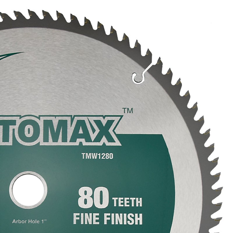 TOMAX 12-Inch 80 Tooth ATB Fine Finish Saw Blade with 1-Inch Arbor - Image 5